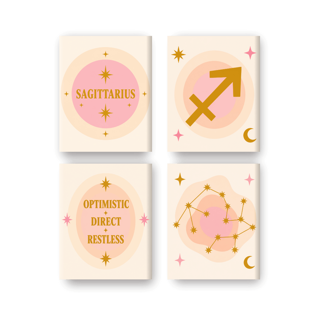 4 Mini Paintings - Sagittarius Set
