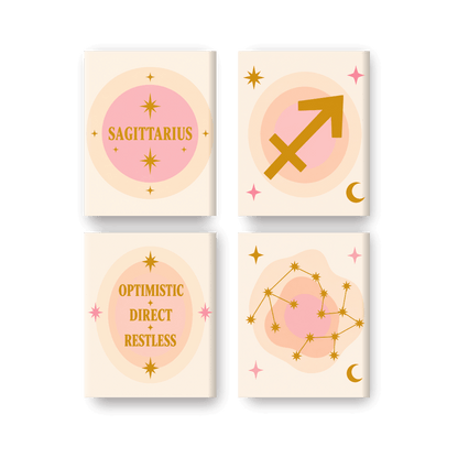 4 Mini Paintings - Sagittarius Set