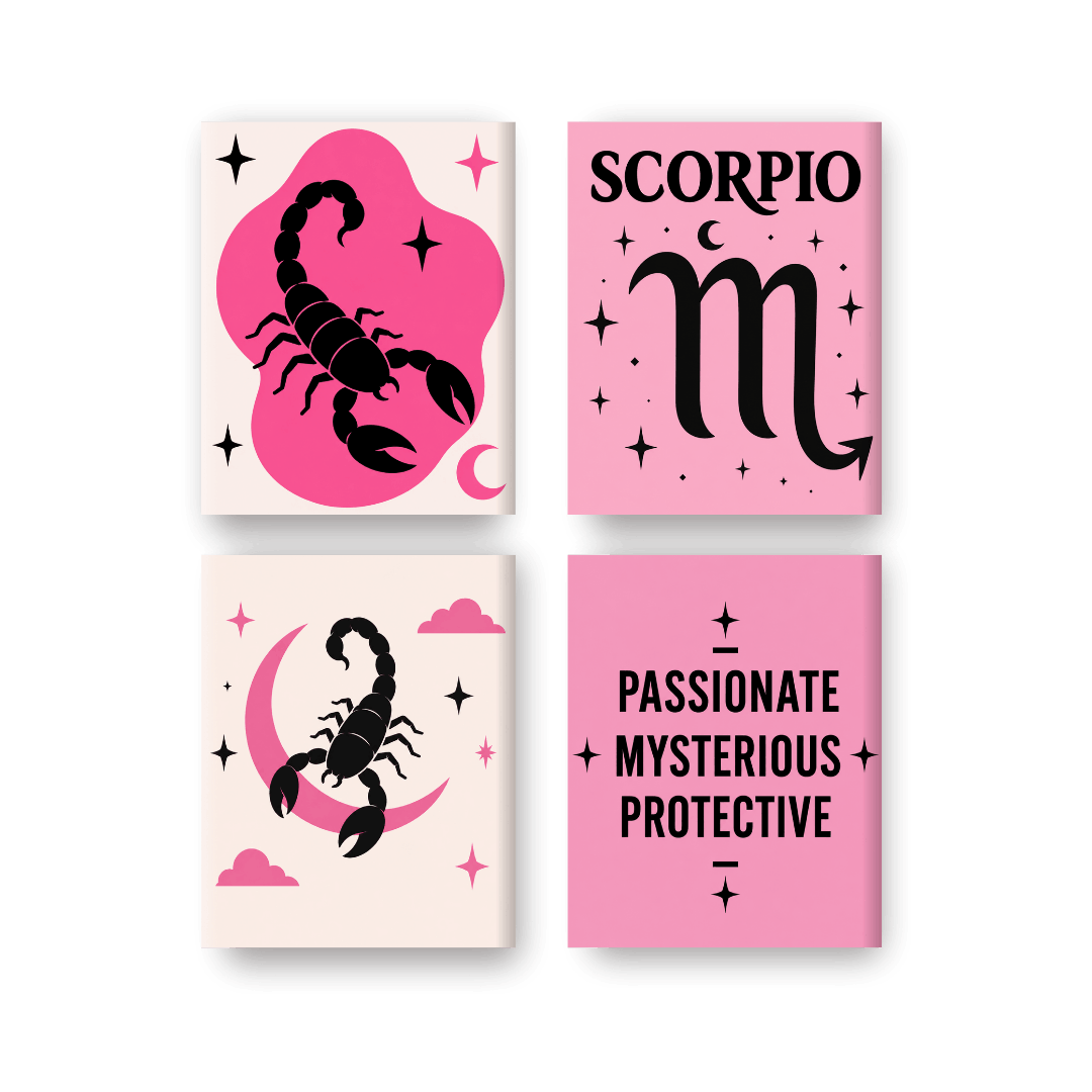 4 Mini Paintings - Scorpio Set