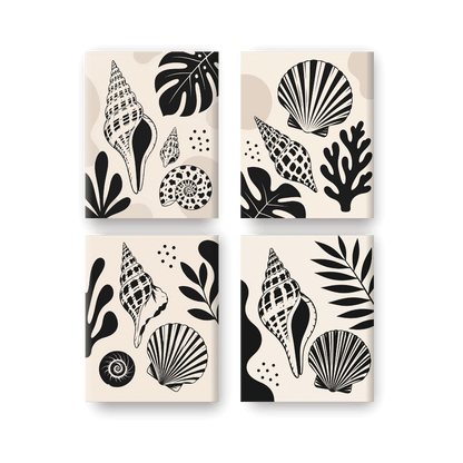 4 Mini Paintings - Seashell Ink Set