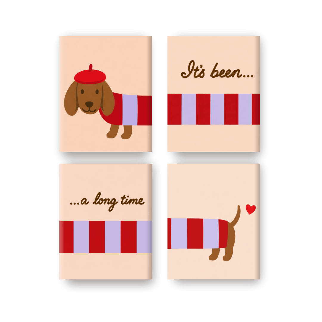4 Mini Paintings - It's Been a Long Time Set