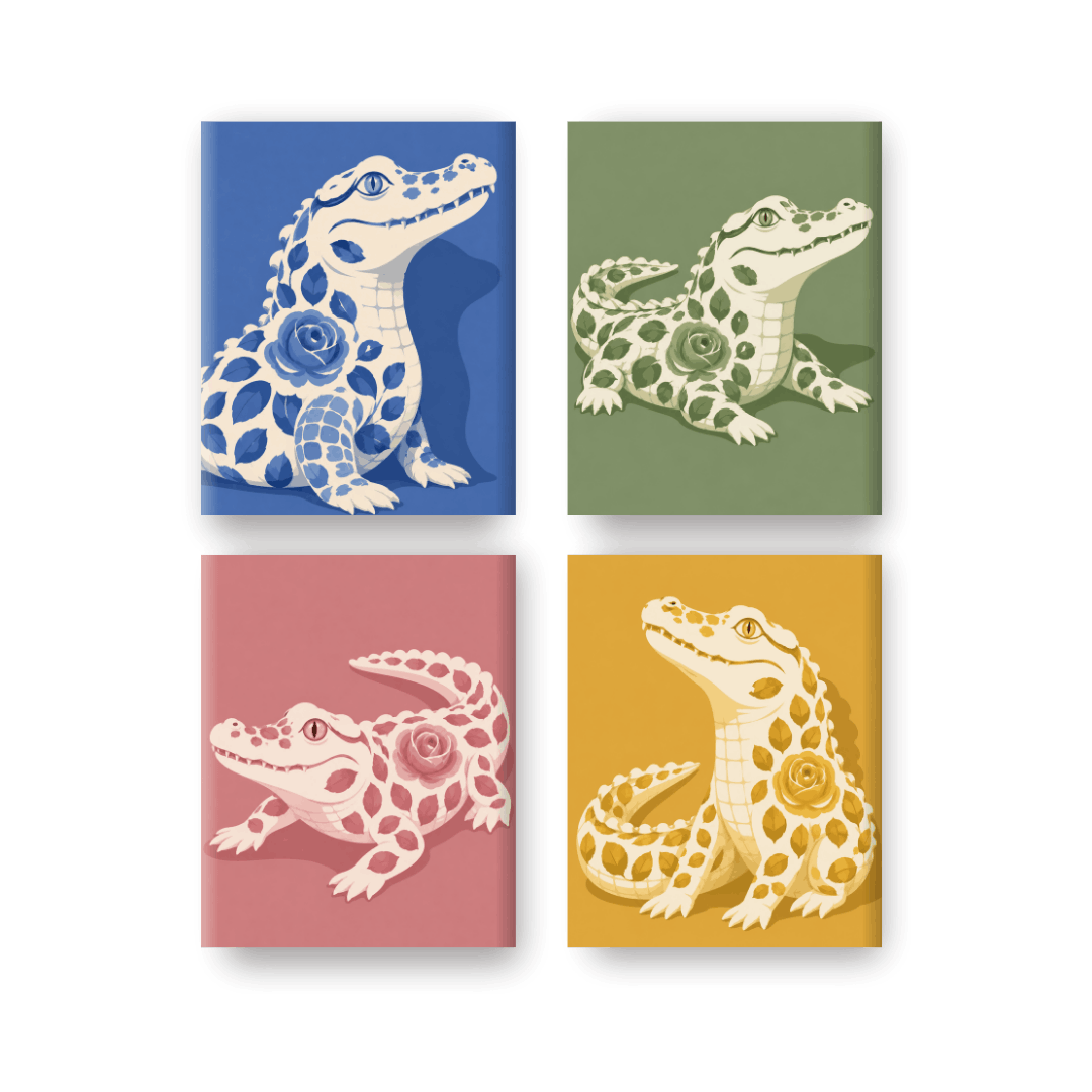 4 Mini Paintings - Delft Pop Crocs Set