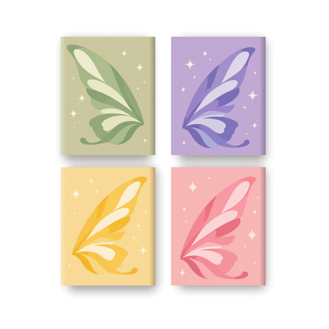 4 Mini Paintings - Fairy Wings Set