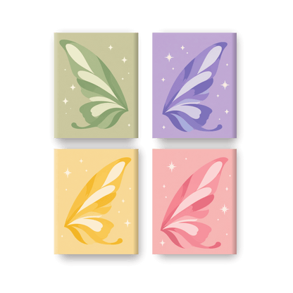 4 Mini Paintings - Fairy Wings Set
