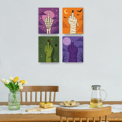 4 Mini Paintings - Zero Boos Given Set