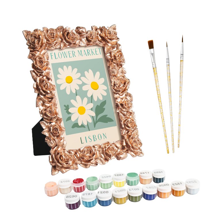 Mini Painting with Picture Frame – Flower Market Lisbon