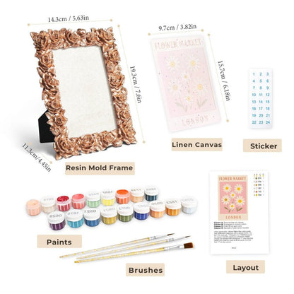 Mini Painting with Picture Frame – Flower Market London