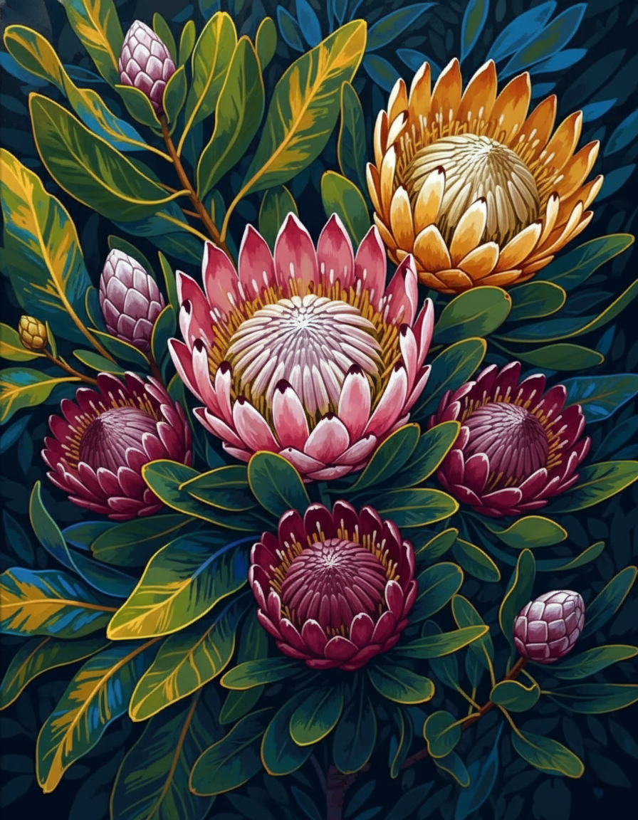 Protea Garden (120 Colors)