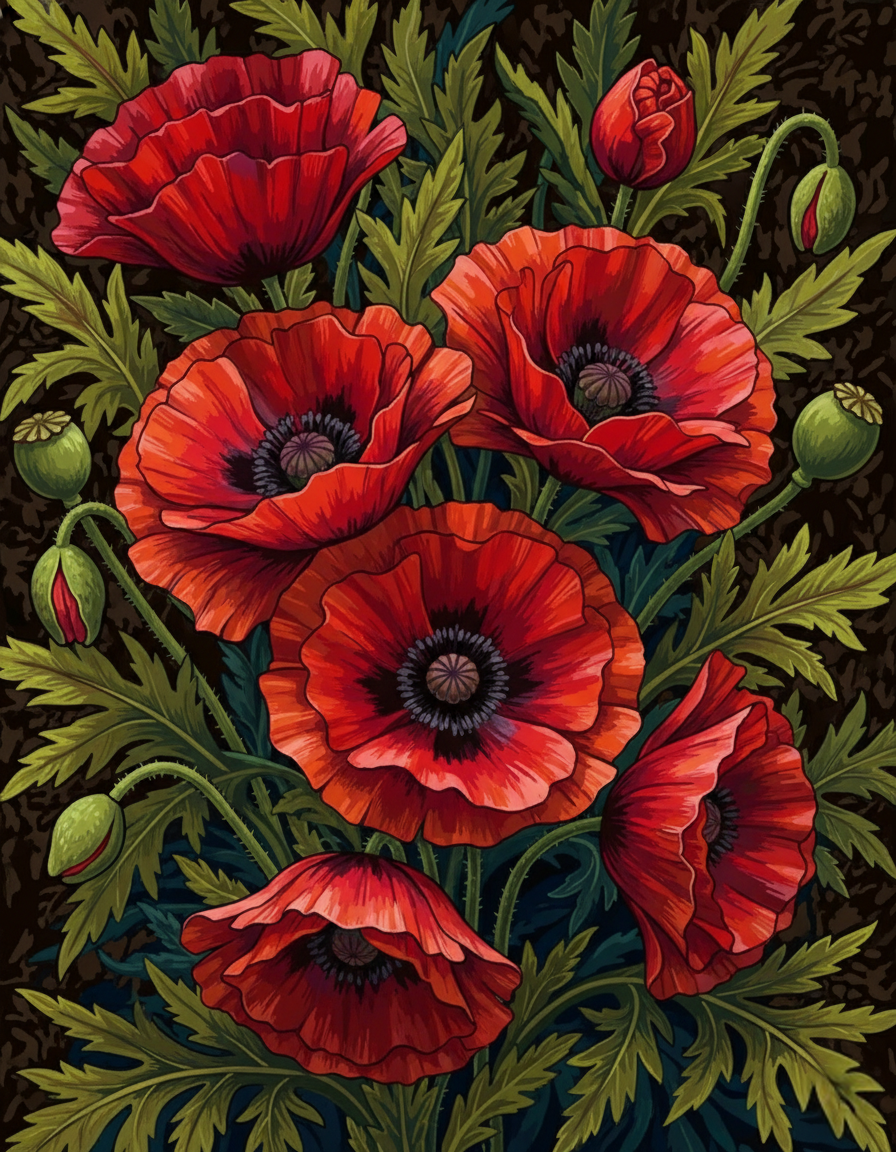 Crimson Poppies