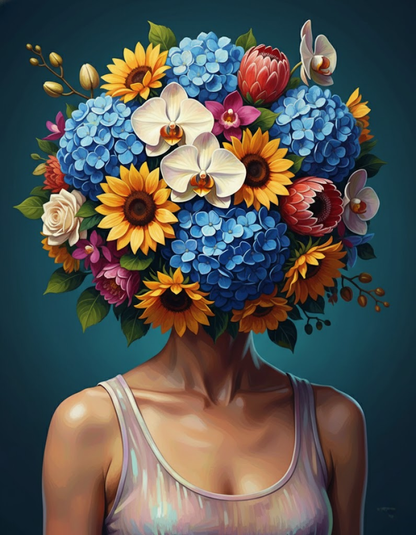 Sunflower Hydrangea Crown (80 Colors)