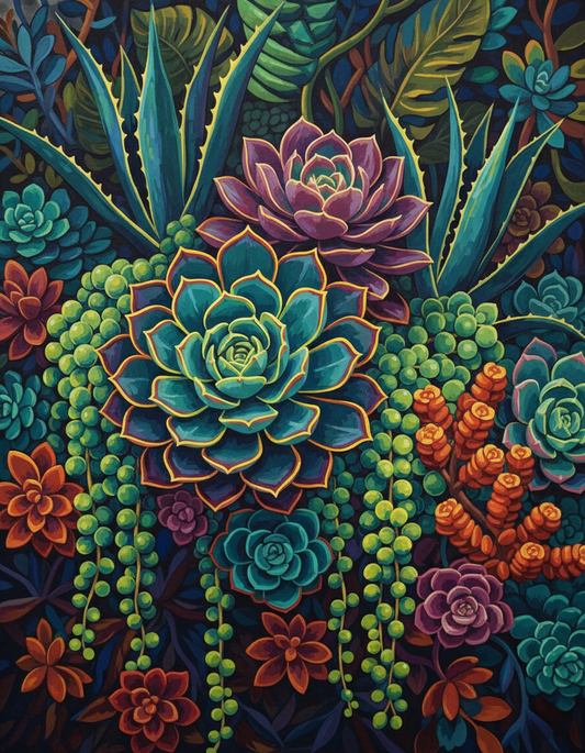 Deep Jungle Succulents (120 Colors)