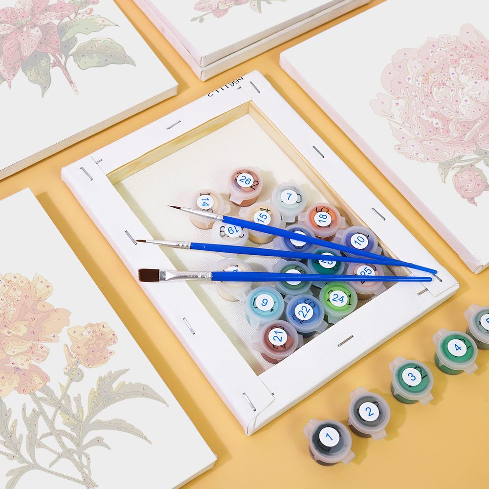 Set of 6 Mini Paintings - Flowers