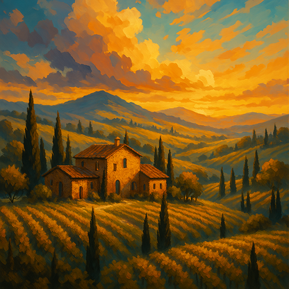 Tuscan Vineyard Landscape