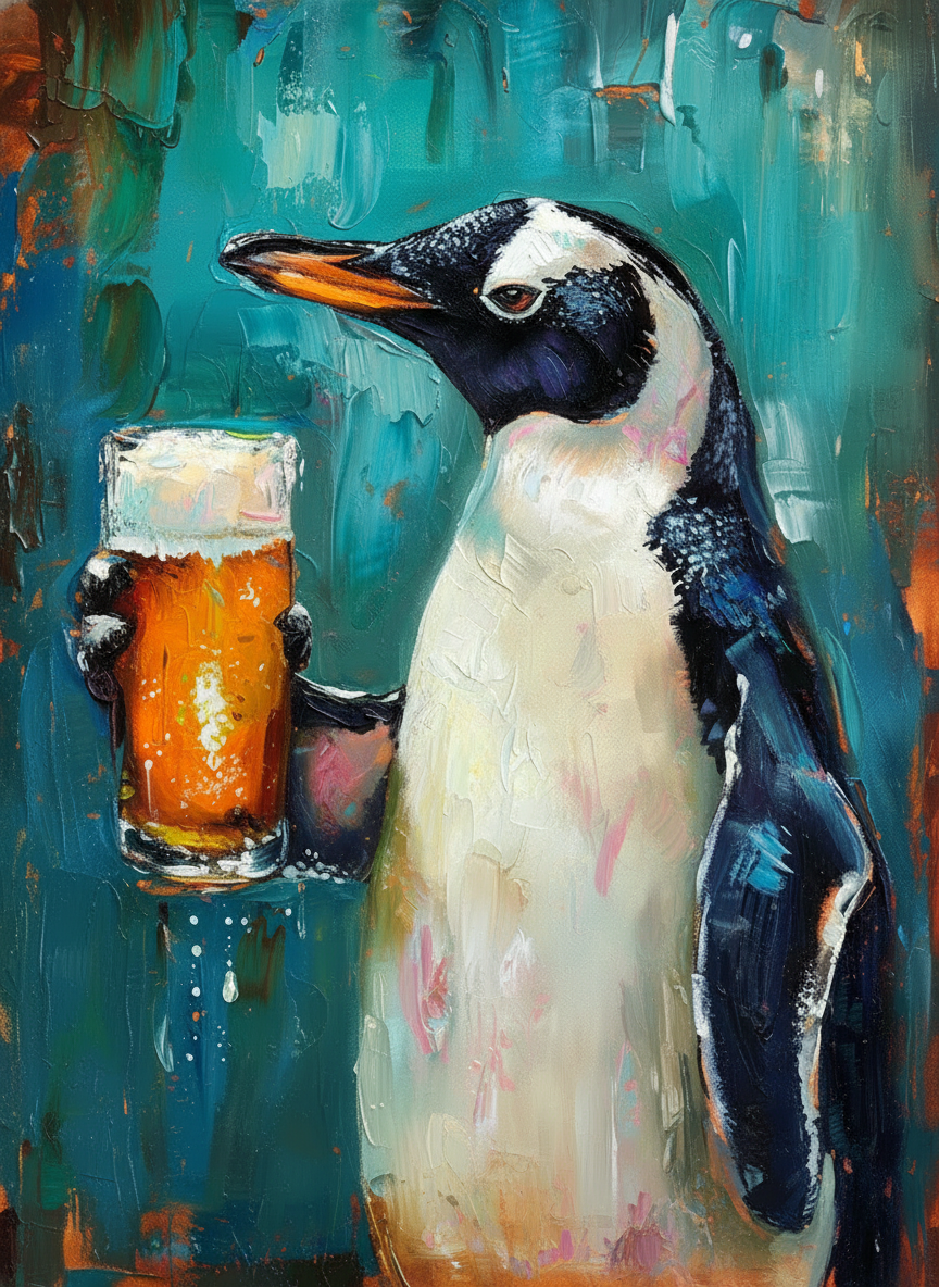 Penguin with Pint