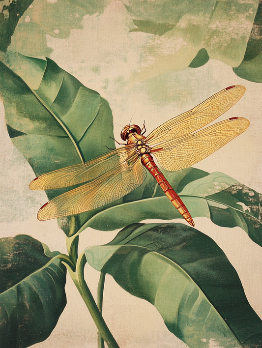 Dragonfly Resting on Foliage