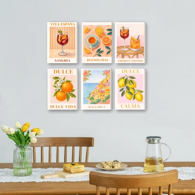 6 Mini Paintings - Spanish Dulce Vida Set