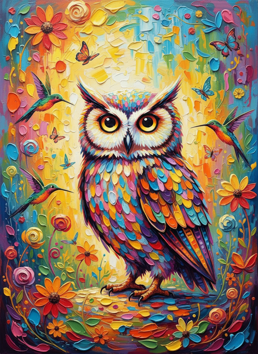 Rainbow Feather Owl (120 Colors)