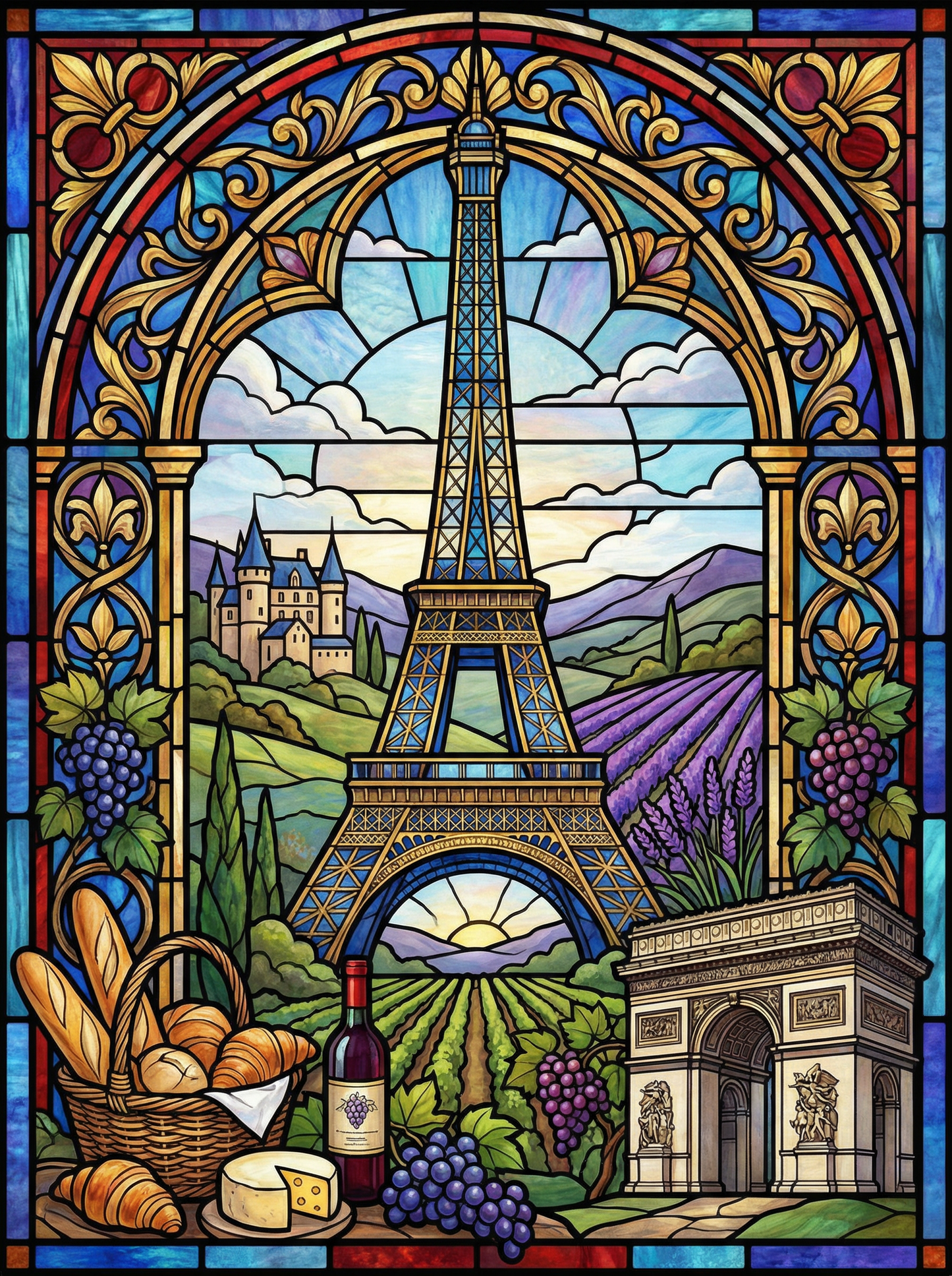Eiffel Tower French Countryside (120 Colors)