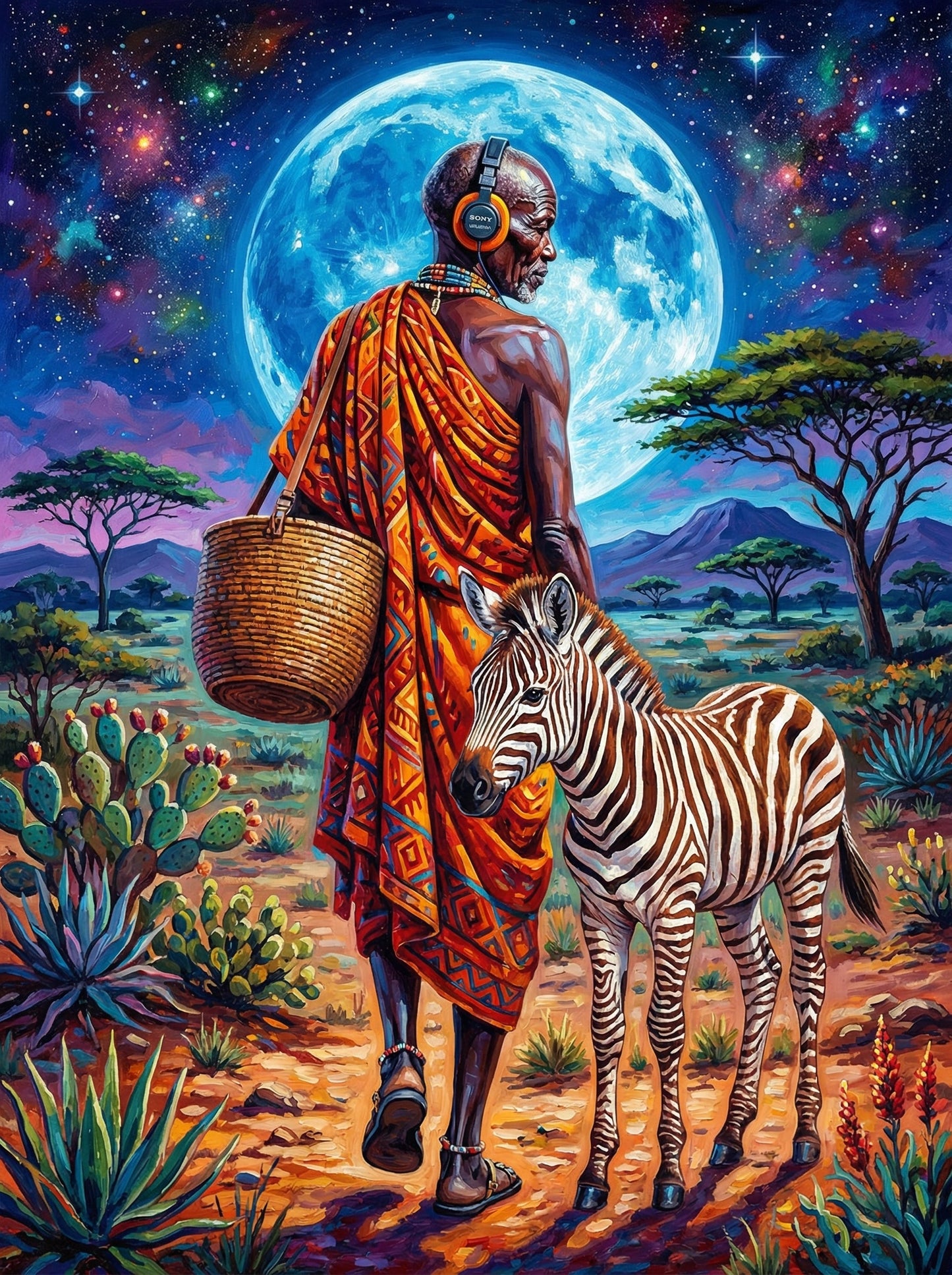 African Elder Moonlit Zebra (80 Colors)
