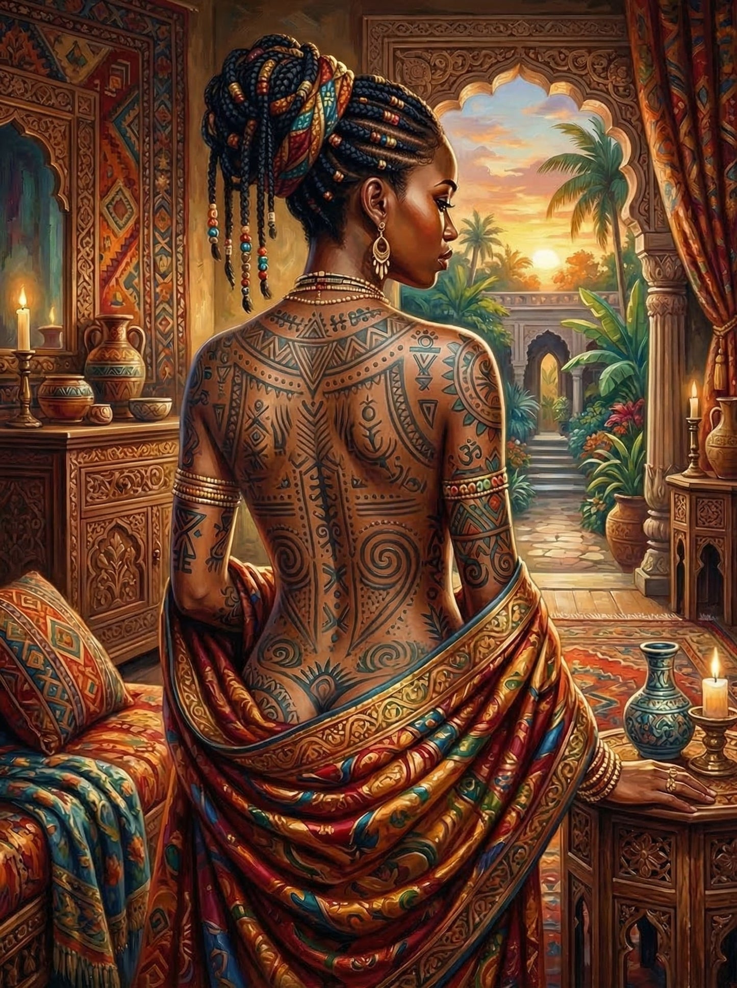 African Tribal Tattoo Sunset (80 Colors)