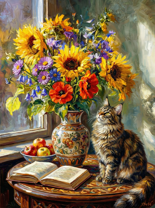 Autumn Romance With Umbrella (Diamond Painting)