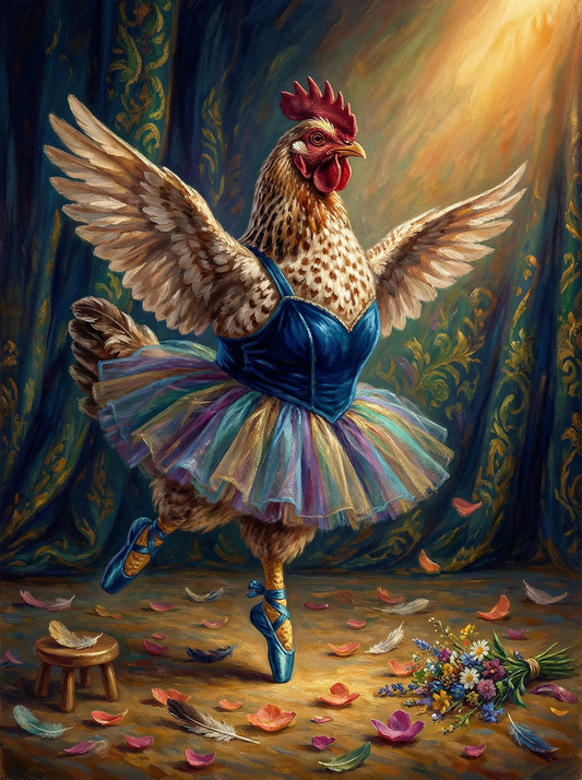 Ballet Hen (Board Canvas)