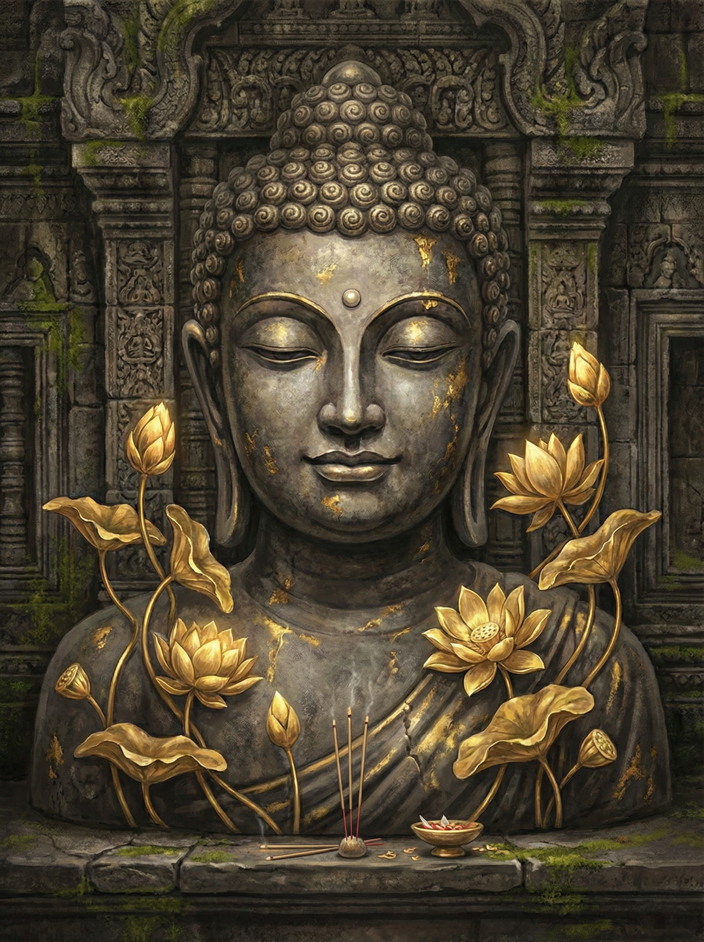 Golden Lotus Buddha