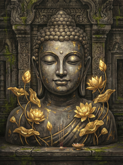 Golden Lotus Buddha