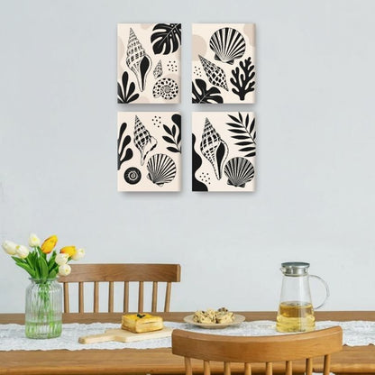 4 Mini Paintings - Seashell Ink Set