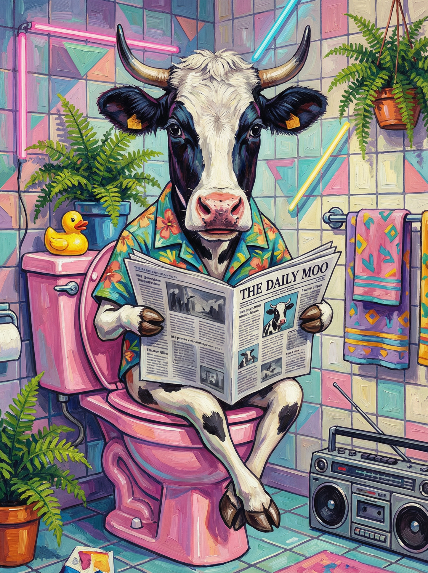 Bathroom Break Bovine (80 Colors)