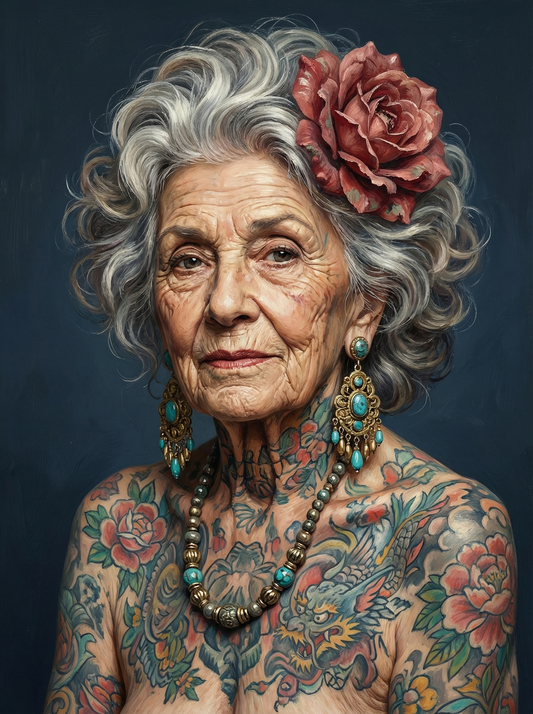 Blue Haired Flower Woman (120 Colors)