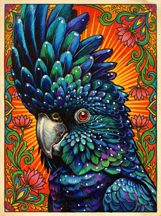 Blue Parrot Portrait (80 Colors)
