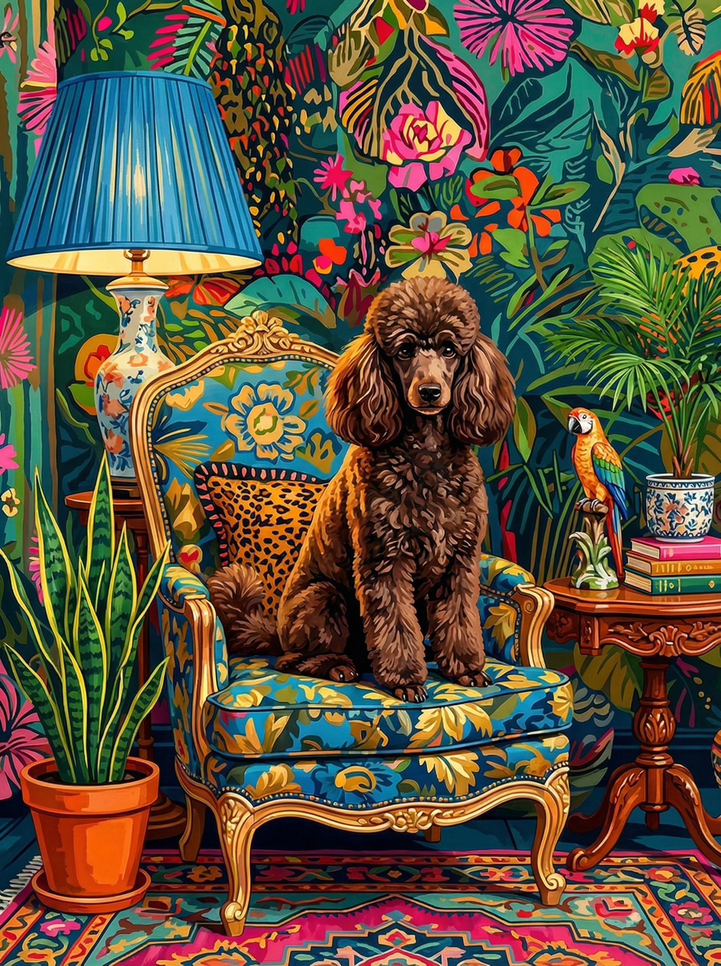 Boho Dog Portrait Interior (80 Colors)