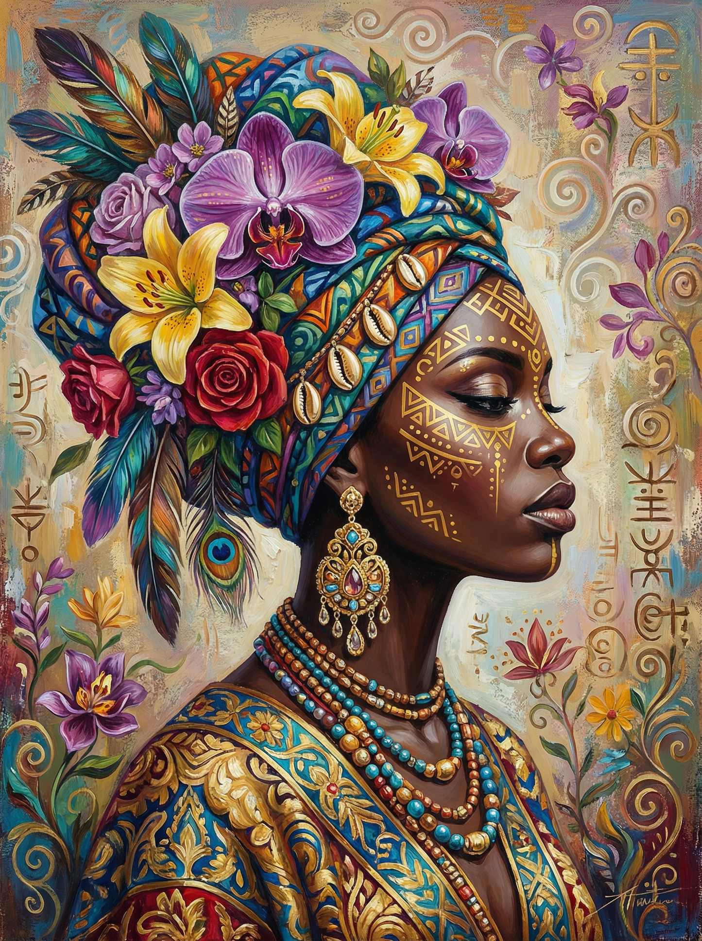 Headwrap Flowers Woman (80 Colors)