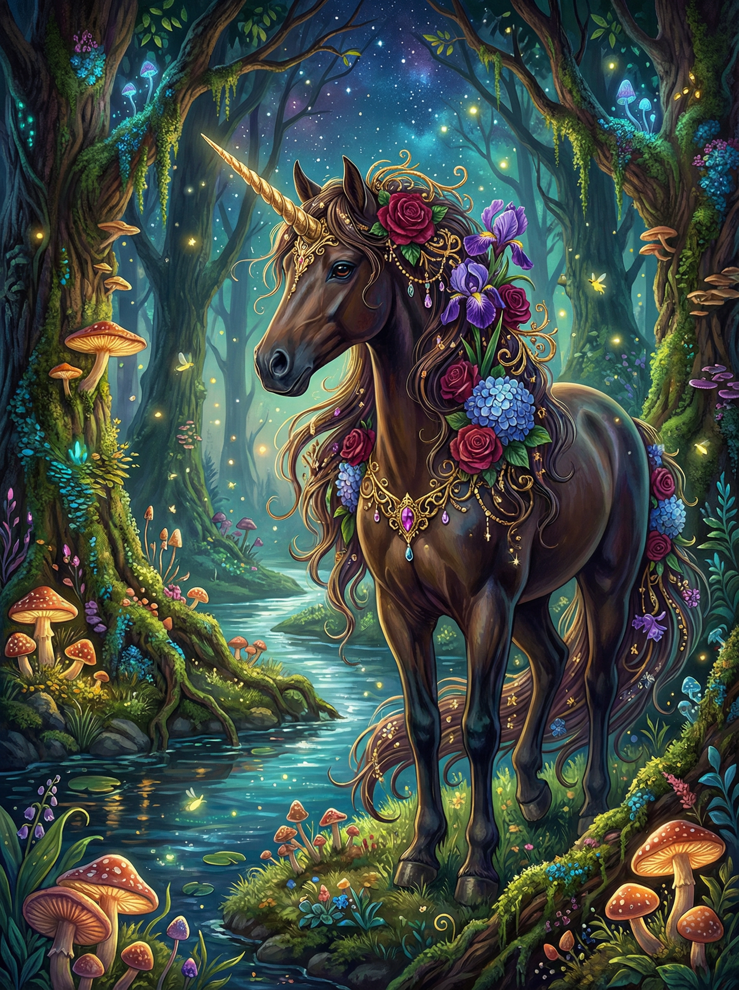 Midnight Rose Unicorn (80 Colors)