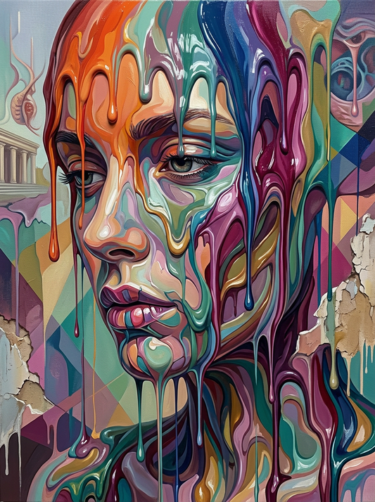 Colorful Liquid Art Portrait (80 Colors)