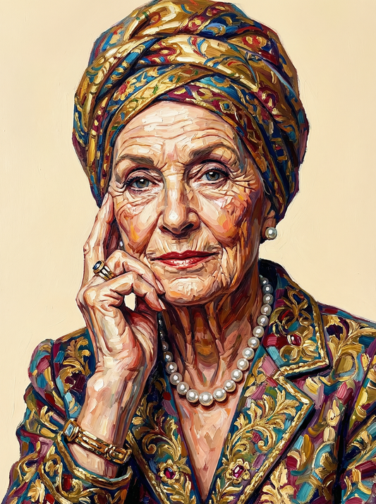 Colorful Turban Headwrap Portrait (80 Colors)
