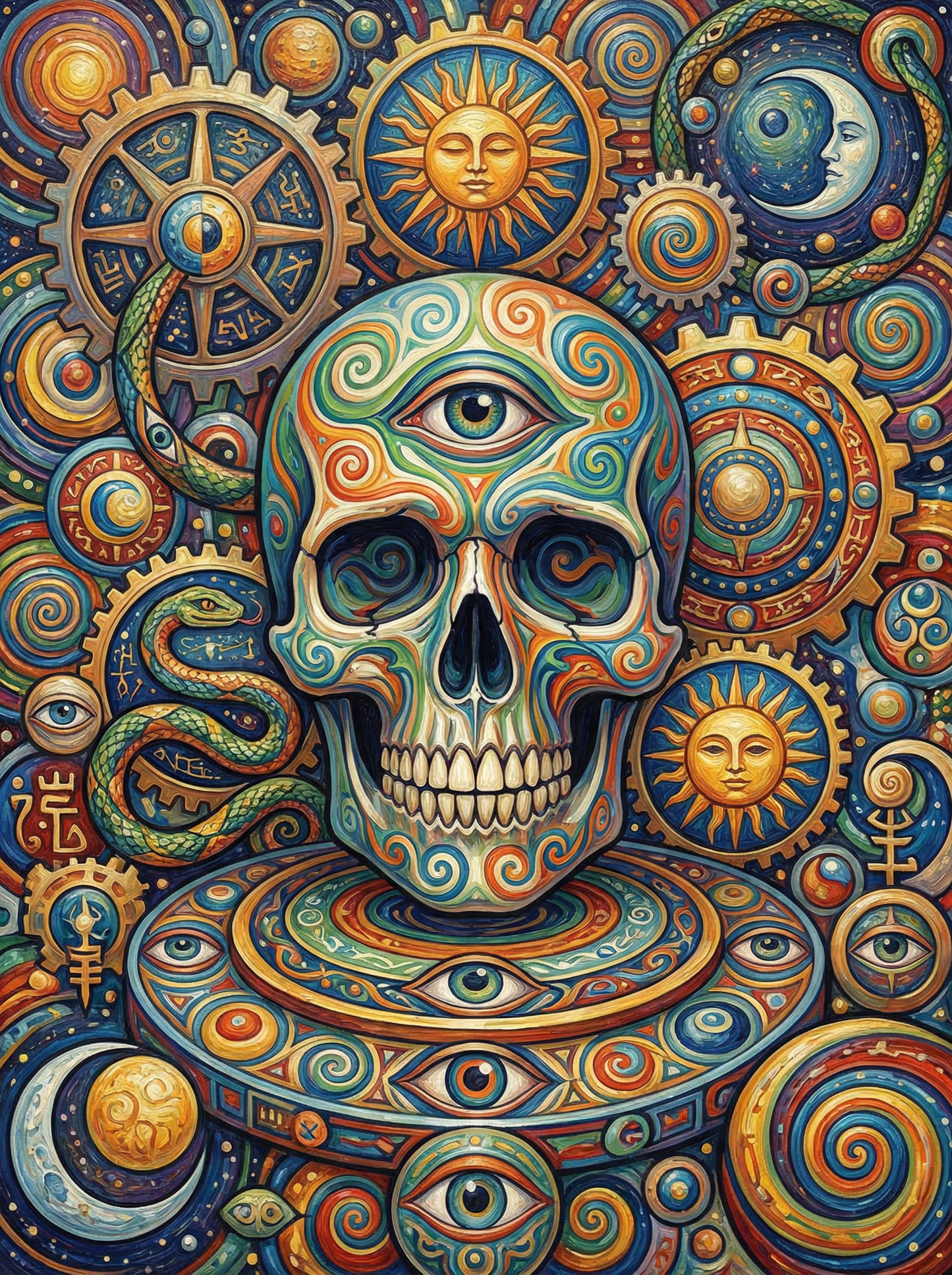 Cosmic Steampunk Skull (120 Colors)