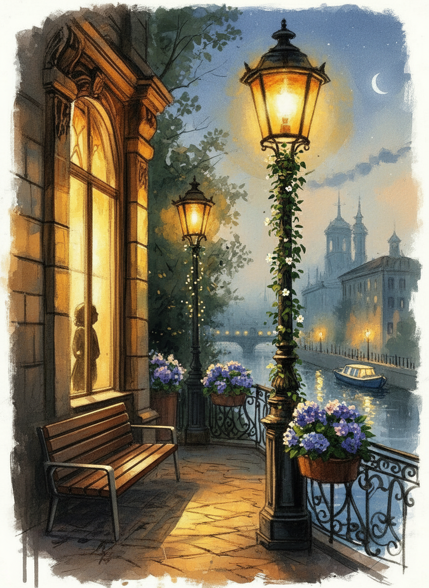 Paris Riverside Evening