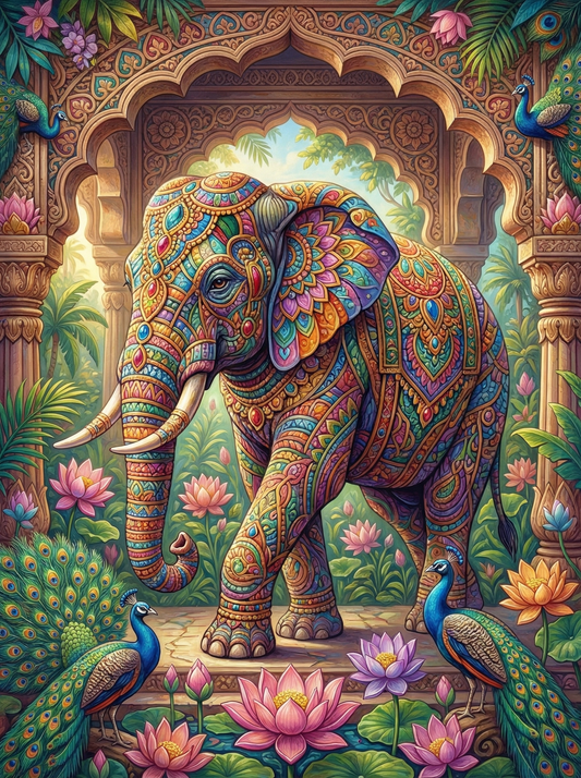 Decorated Elephant Temple (120 Colors)