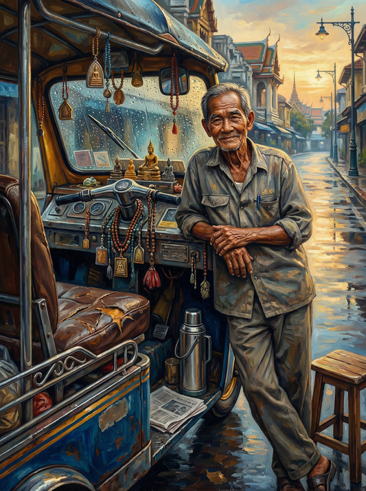 Decorated Rickshaw Driver