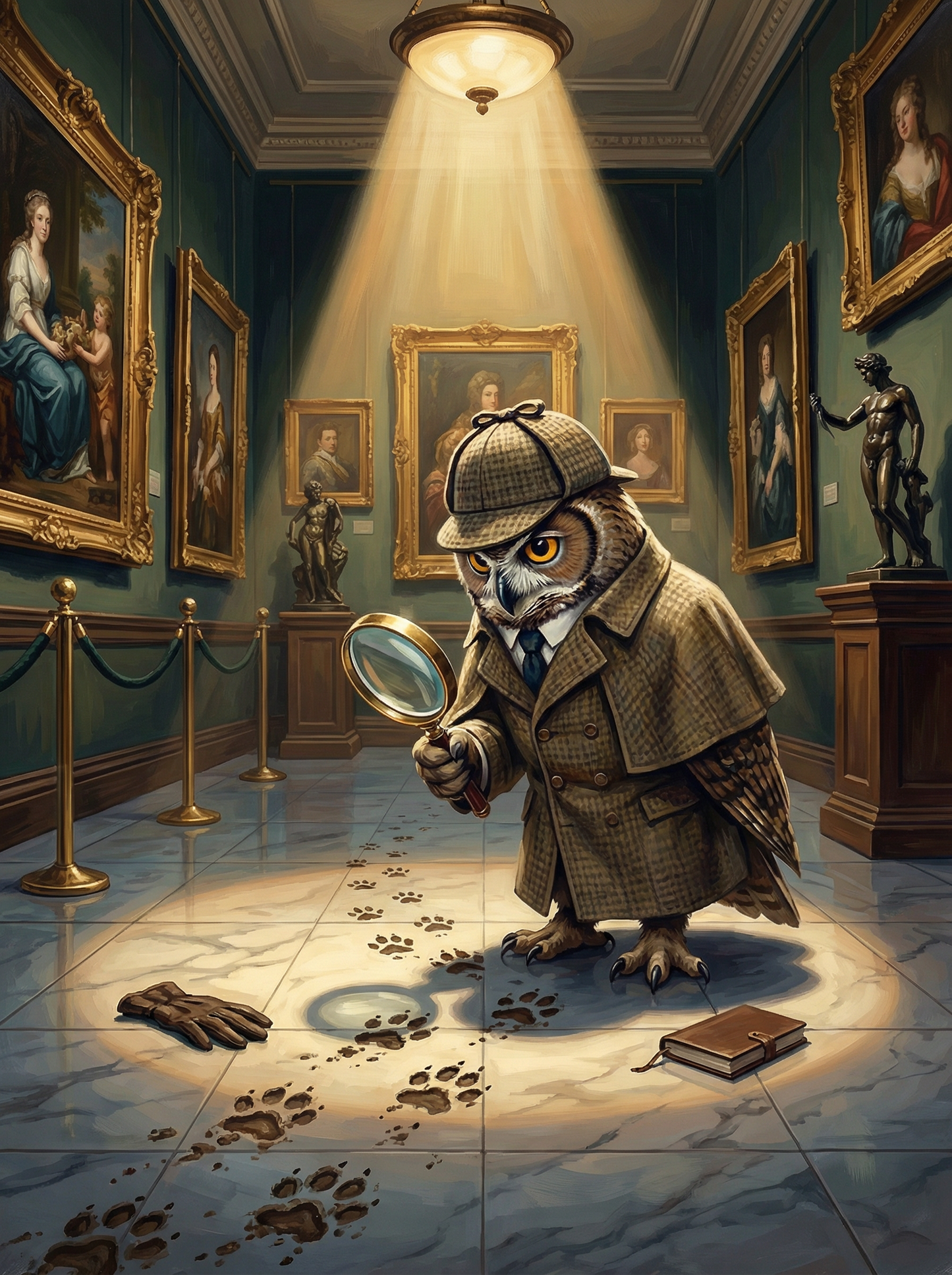 Detective Owl at the Gallery