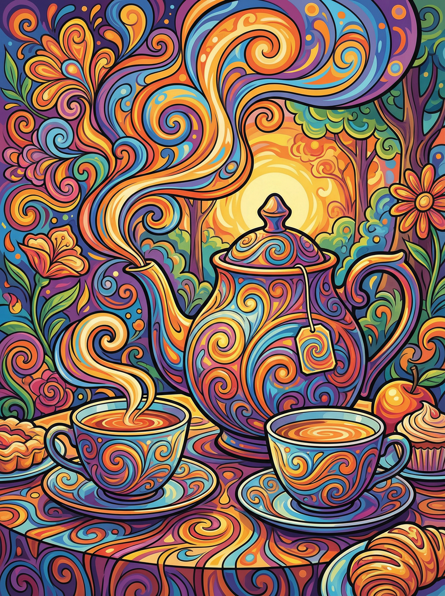 Swirling Tea Symphony (120 Colors)