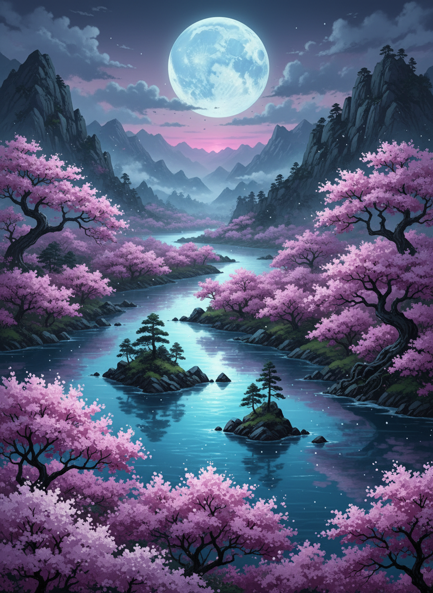 Moonlit Blossom Valley (80 Colors)