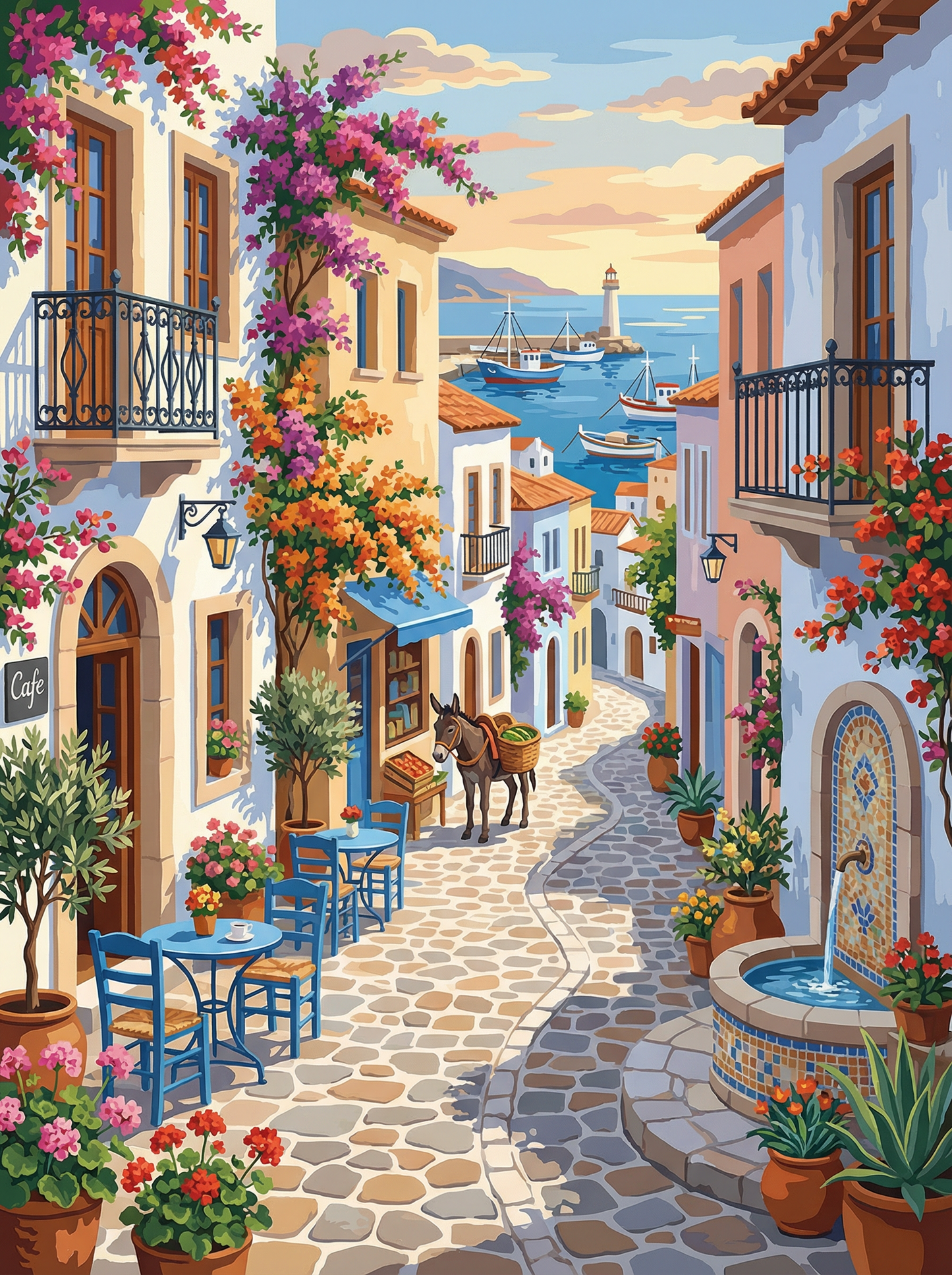 Mediterranean Morning Lane (120 Colors)