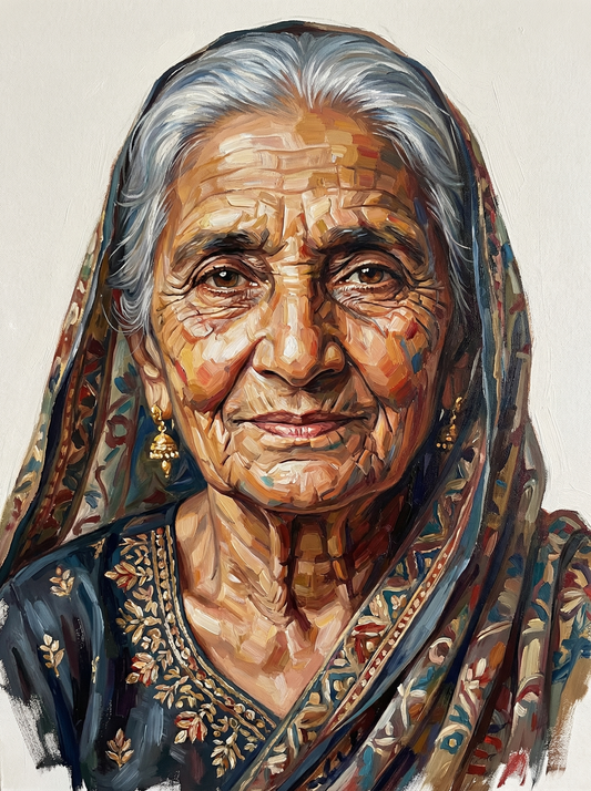 Elderly Woman Portrait (120 Colors)