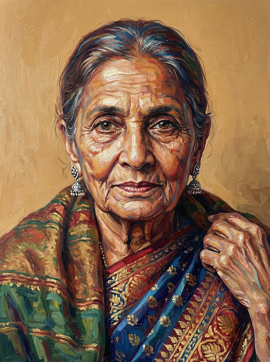 Elegant Elder Woman Portrait (120 Colors)