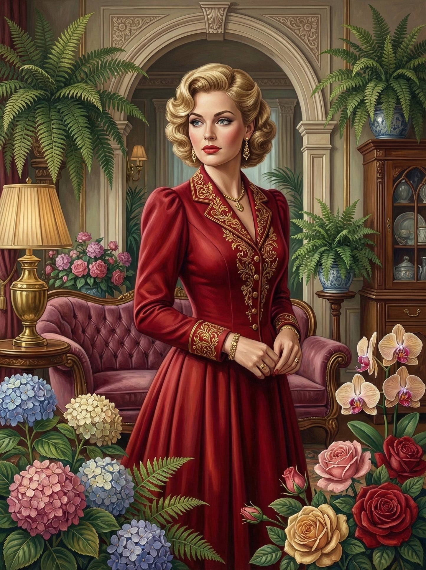 Elegant Lady Drawing Room (120 Colors)