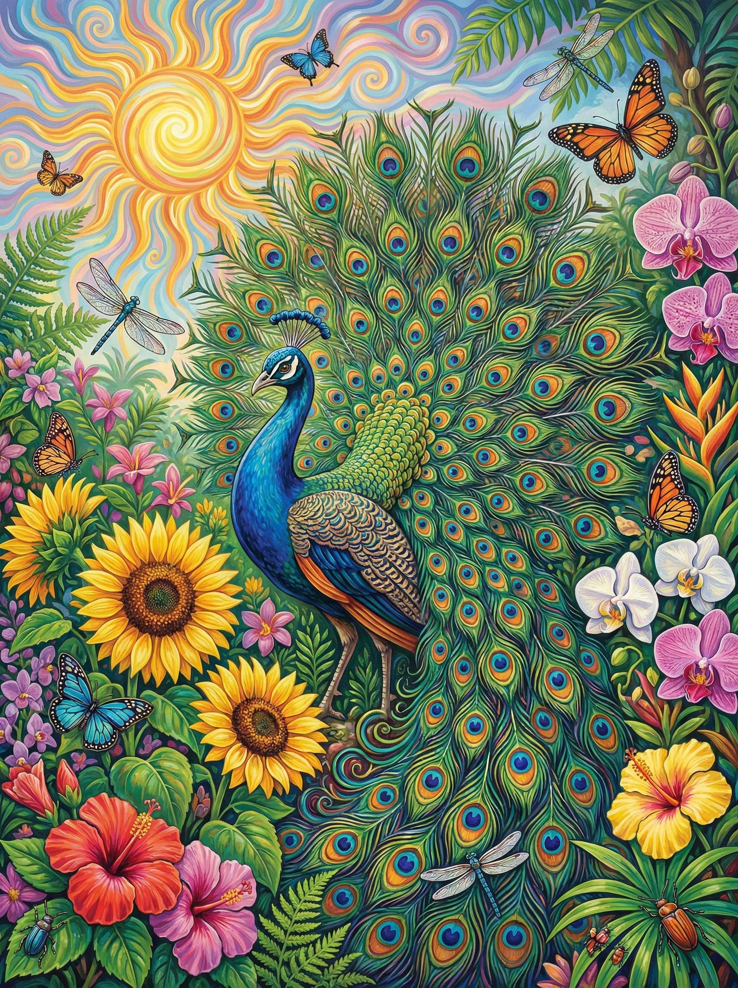 Elegant Peacock Sunrise
