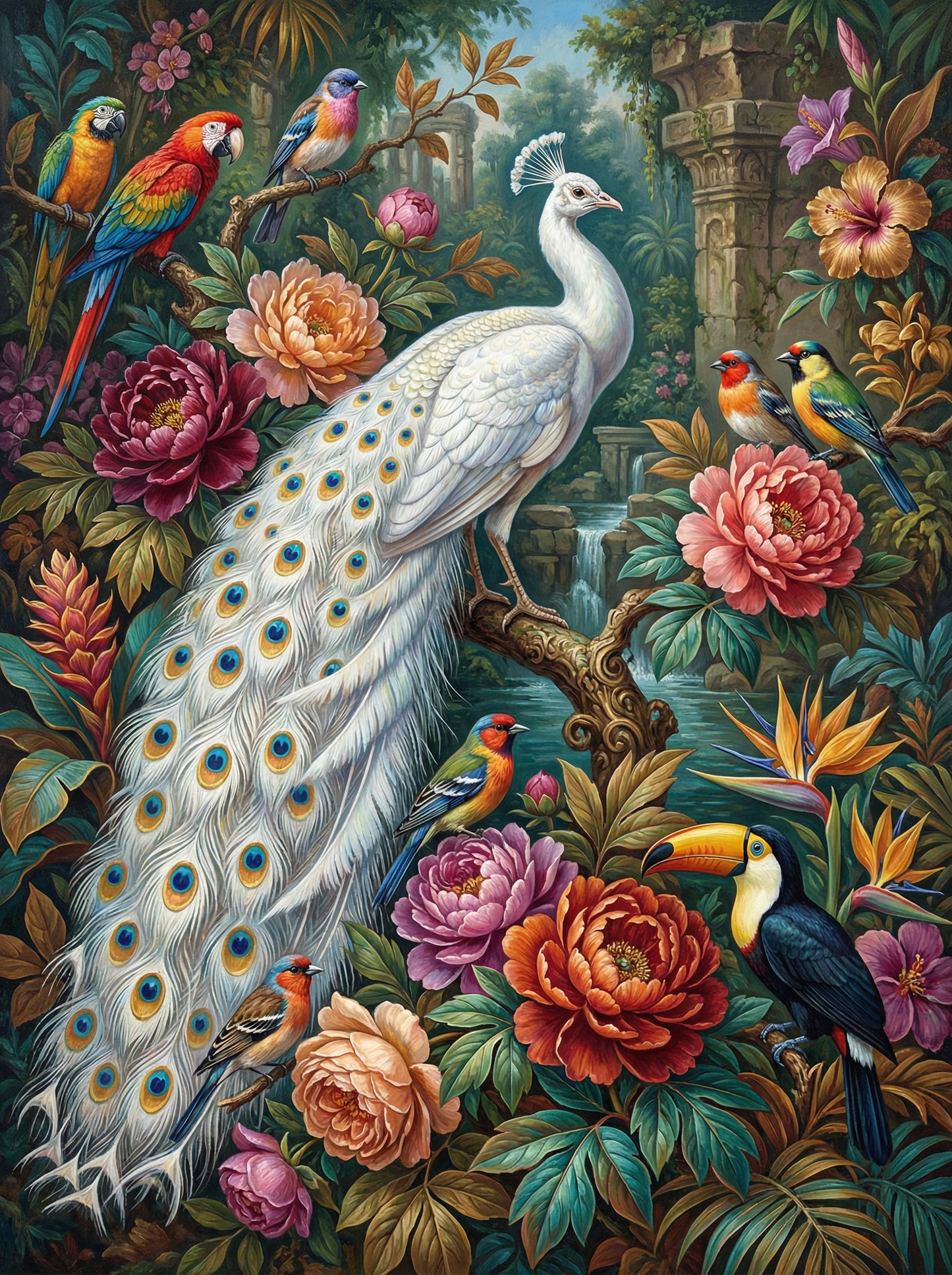 Elegant White Peacock